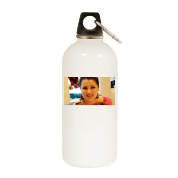 Anna Netrebko White Water Bottle With Carabiner