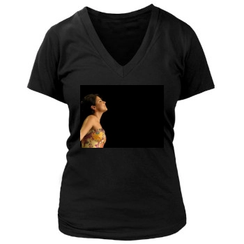 Anna Netrebko Women's Deep V-Neck TShirt