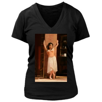 Anna Netrebko Women's Deep V-Neck TShirt