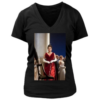 Anna Netrebko Women's Deep V-Neck TShirt