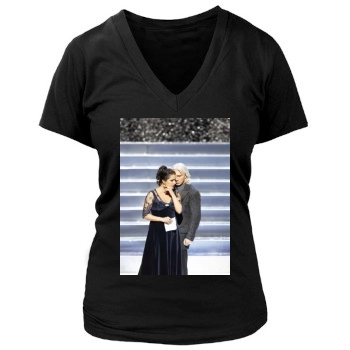 Anna Netrebko Women's Deep V-Neck TShirt