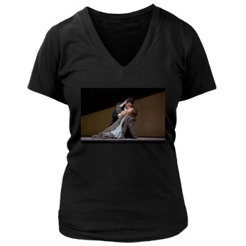 Anna Netrebko Women's Deep V-Neck TShirt