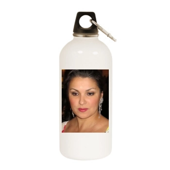 Anna Netrebko White Water Bottle With Carabiner