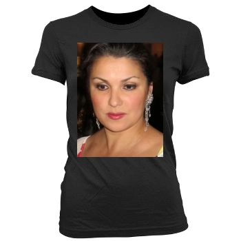 Anna Netrebko Women's Junior Cut Crewneck T-Shirt