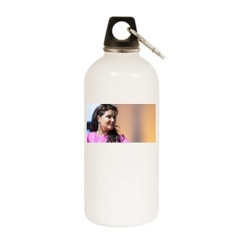 Anna Netrebko White Water Bottle With Carabiner