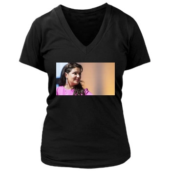 Anna Netrebko Women's Deep V-Neck TShirt