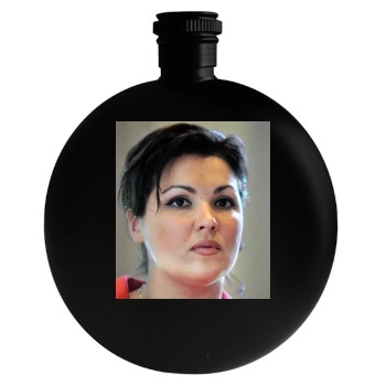 Anna Netrebko Round Flask