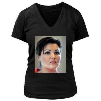 Anna Netrebko Women's Deep V-Neck TShirt