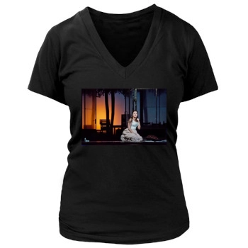 Anna Netrebko Women's Deep V-Neck TShirt