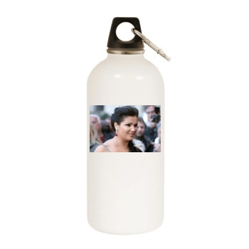 Anna Netrebko White Water Bottle With Carabiner