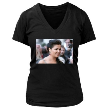 Anna Netrebko Women's Deep V-Neck TShirt