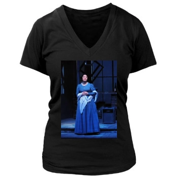 Anna Netrebko Women's Deep V-Neck TShirt