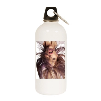 Anja Rubik White Water Bottle With Carabiner