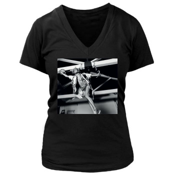 Anja Rubik Women's Deep V-Neck TShirt