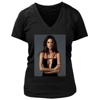 Alessandra Ambrosio Women's Deep V-Neck TShirt