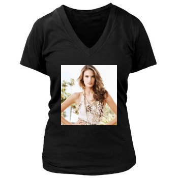 Alessandra Ambrosio Women's Deep V-Neck TShirt