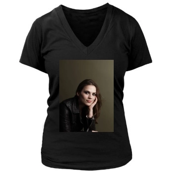 Hayley Atwell Women's Deep V-Neck TShirt