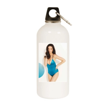 Olivia Munn White Water Bottle With Carabiner