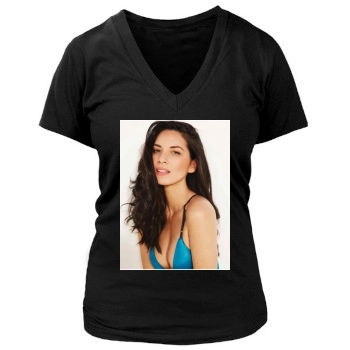 Olivia Munn Women's Deep V-Neck TShirt