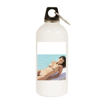 Olivia Munn White Water Bottle With Carabiner