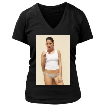 Olivia Munn Women's Deep V-Neck TShirt