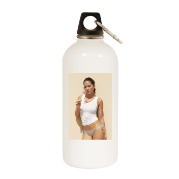 Olivia Munn White Water Bottle With Carabiner