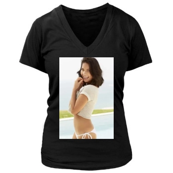 Olivia Munn Women's Deep V-Neck TShirt