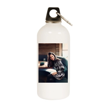 Olivia Munn White Water Bottle With Carabiner