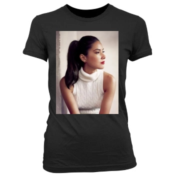 Olivia Munn Women's Junior Cut Crewneck T-Shirt