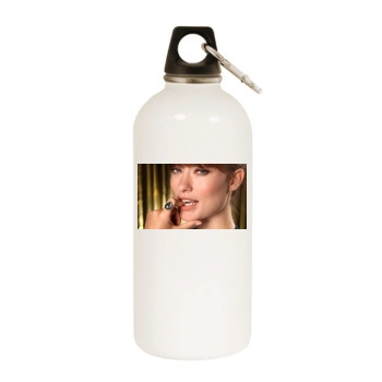 Olivia Wilde White Water Bottle With Carabiner