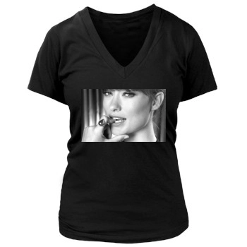 Olivia Wilde Women's Deep V-Neck TShirt