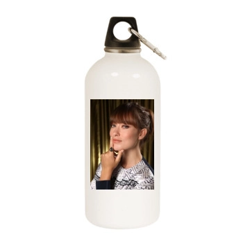 Olivia Wilde White Water Bottle With Carabiner