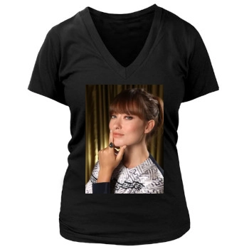 Olivia Wilde Women's Deep V-Neck TShirt