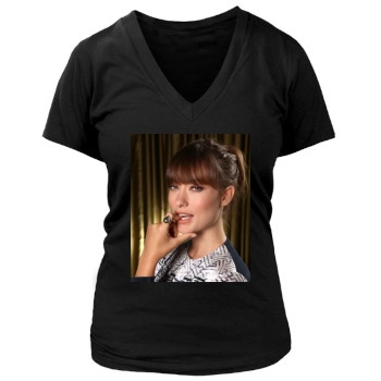 Olivia Wilde Women's Deep V-Neck TShirt