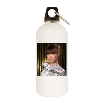 Olivia Wilde White Water Bottle With Carabiner