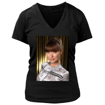 Olivia Wilde Women's Deep V-Neck TShirt