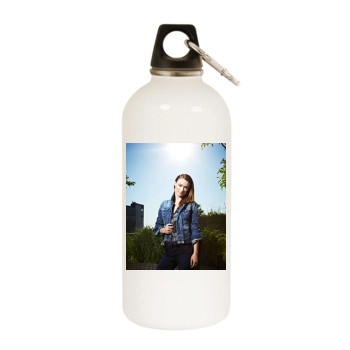 Olivia Wilde White Water Bottle With Carabiner