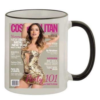 Olivia Wilde 11oz Colored Rim & Handle Mug