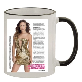 Olivia Wilde 11oz Colored Rim & Handle Mug