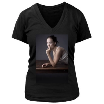 Olivia Wilde Women's Deep V-Neck TShirt