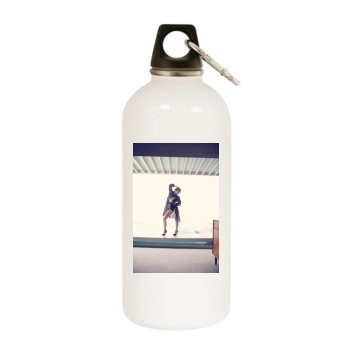 Olivia Wilde White Water Bottle With Carabiner