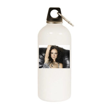 Olivia Wilde White Water Bottle With Carabiner