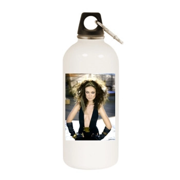 Olivia Wilde White Water Bottle With Carabiner