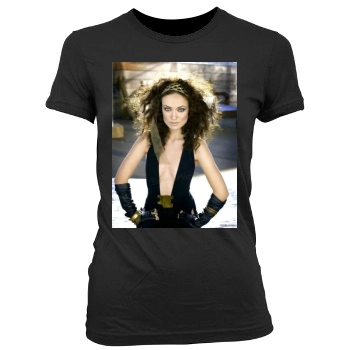 Olivia Wilde Women's Junior Cut Crewneck T-Shirt