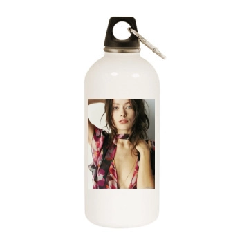 Olivia Wilde White Water Bottle With Carabiner