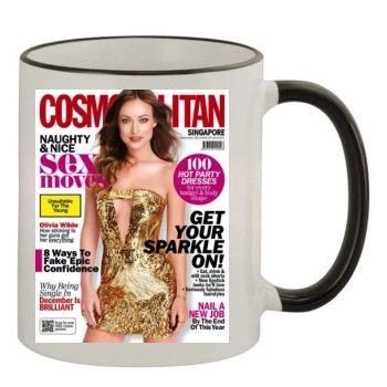 Olivia Wilde 11oz Colored Rim & Handle Mug