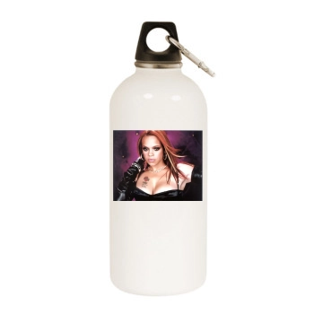 Faith Evans White Water Bottle With Carabiner