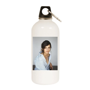 Famke Janssen White Water Bottle With Carabiner