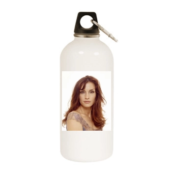 Famke Janssen White Water Bottle With Carabiner