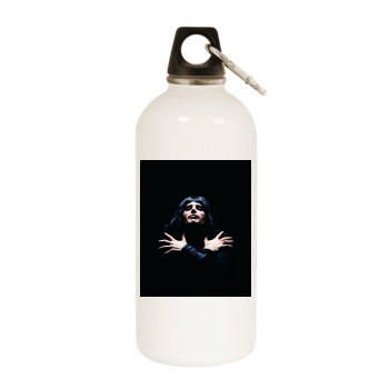 Freddie Mercury White Water Bottle With Carabiner